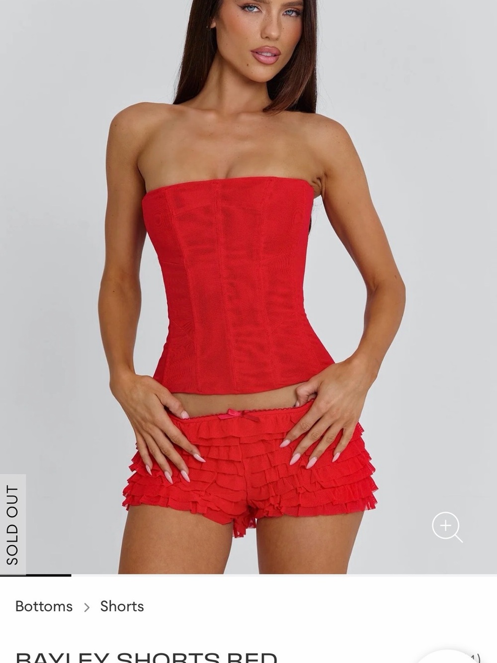 Red Ruffle Layered Women's Shorts - Sleek Summer Style